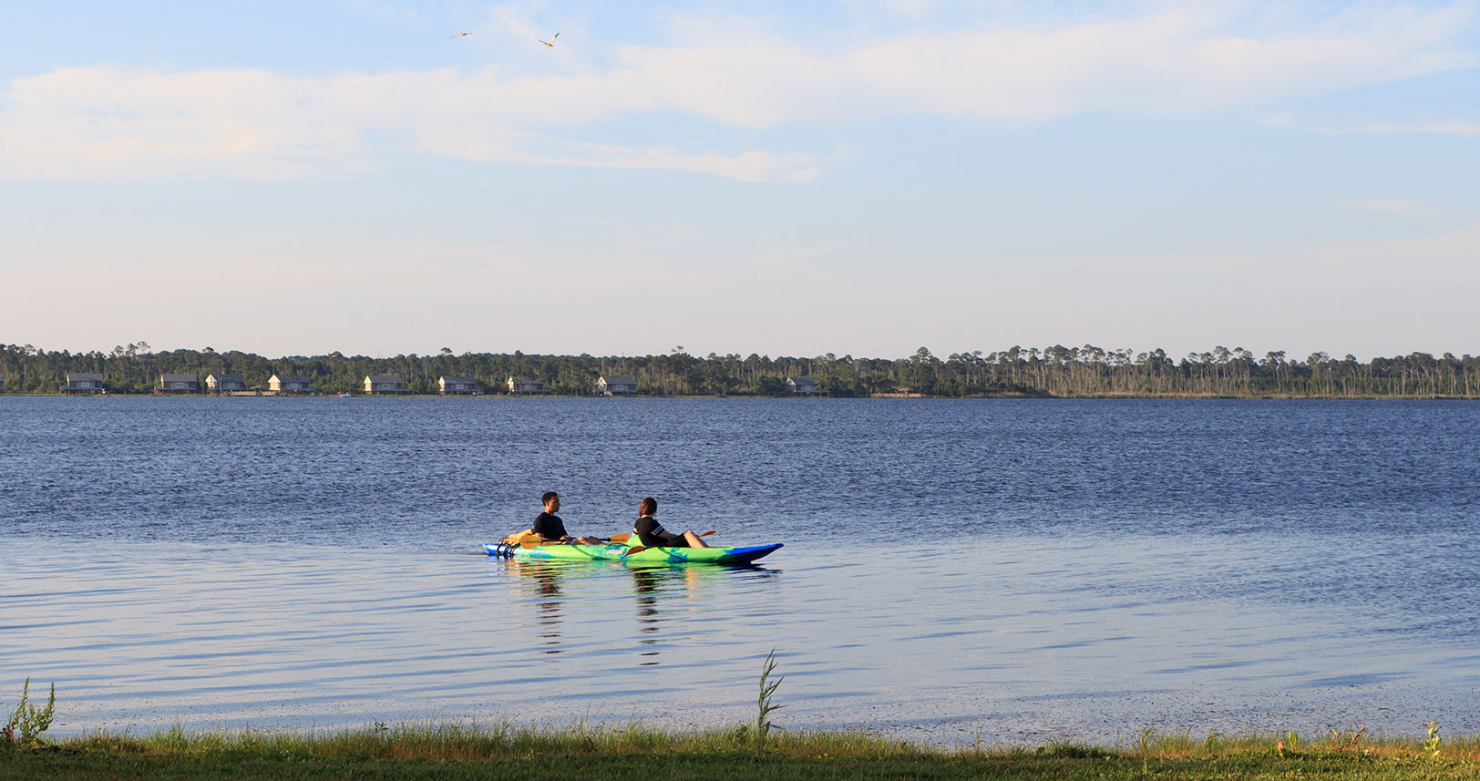 kayakers in the lake